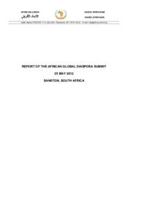 AFRICAN UNION  UNION AFRICAINE UNIÃO AFRICANA  Addis Ababa, ETHIOPIA P. O. Box 3243 Telephone[removed]