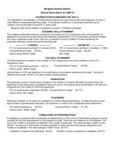 Bergman School District District Status Report for[removed]ACCREDITATION STANDARDS FOR[removed]The Standards of Accreditation of Public Schools require that each school offer three programs of study in three different oc