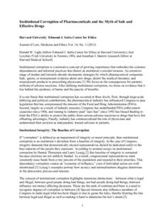 Microsoft Word - Institutional Corruption of Pharmaceuticals