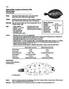 1536  Glyptocephalus cynoglossus (Linnaeus, 1758) Pleuronectidae	 						 Witch flounder