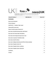 news@UK  The Newsletter of UKUUG, the UK’s Unix and Open Systems Users Group Published electronically at http://www.ukuug.org/newsletter/  Volume 20, Number 1