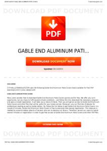BOOKS ABOUT GABLE END ALUMINUM PATIO COVERS  Cityhalllosangeles.com GABLE END ALUMINUM PATI...