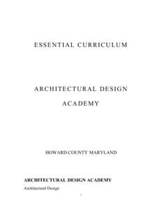 Architectural Design ESSENTIAL CURRICULUM 01