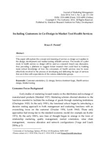 Journal of Marketing Management June 2014, Vol. 2, No. 2, ppISSN: Print), Online) Copyright © The Author(sAll Rights Reserved. Published by American Research Institute for Policy