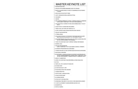 Building Envelope Design Guide Detail Master Keynote List