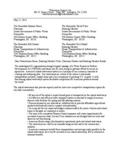 Waterways Council, Inc. 801 N. Quincy Street ∙ Suite 200 ∙ Arlington, VA[removed]removed] _________________________________________________________________________ May 15, 2014 The Honorable 