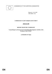 COMMISSION OF THE EUROPEAN COMMUNITIES  Brussels, [removed]SEC[removed]COMMISSION STAFF WORKING DOCUMENT