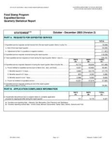 DFA 296X – Food Stamp Program Expedited Service Quarterly Statistical Report, October-December 2005