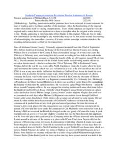 Southern Campaign American Revolution Pension Statements & Rosters Pension application of William Davis S31158 fn45NC Transcribed by Will Graves[removed]Methodology: Spelling, punctuation and/or grammar have been correc
