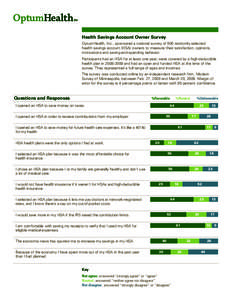 Health economics / Medicine / Health savings account / Health promotion / Healthcare reform / Health care system / HSA / Health care reform / Health insurance / Health / Healthcare in the United States / Taxation in the United States