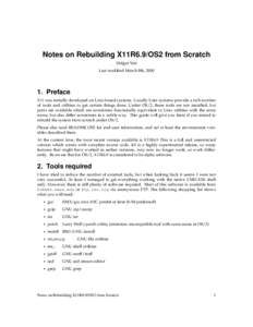 Notes on Rebuilding X11R6.9/OS2 from Scratch Holger Veit Last modified March 8th, [removed]Preface X11 was initially developed on Unix-based systems. Usually Unix systems provide a rich number