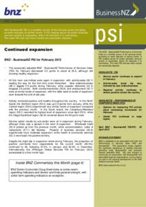 Business NZ - BNZ PSI Survey
