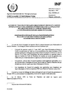 INFCIRC/514/Mod.1 - Agreement of 7 May 1996 BEtween Saint Kitts and Nevis and the Agency for the Application of Safeguards in Connection with the Treaty on the Non-Proliferation of Nuclear Weapons - French