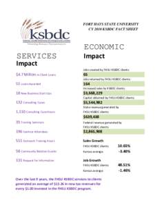FORT HAYS STATE UNIVERSITY CY 2010 KSBDC FACT SHEET ECONOMIC SERVICES