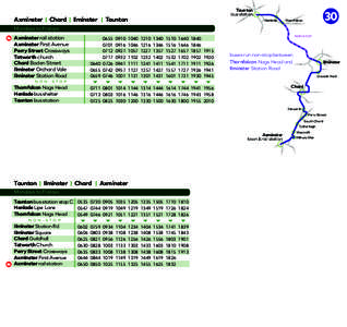 Taunton bus station Axminster | Chard | Ilminster | Taunton  Henlade