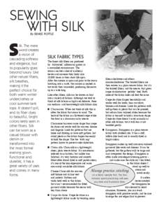 SEWING WITH SILK By RENEE POTTLE S