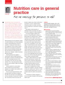Nutrition care in general practice – are we waiting for patients to ask?