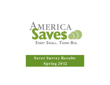 Saver Survey Results Spring 2012 Respondents: Who and How  The following slides present the findings of a convenience sample survey of 416 America Savers (who joined in 2010