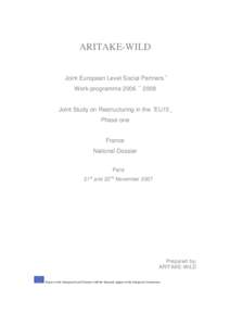 ARITAKE-WILD Joint European Level Social Partners’ Work-programme 2006 – 2008 Joint Study on Restructuring in the “EU15” Phase one