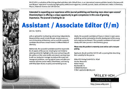 Open access / Publishing / Hoboken /  New Jersey / John Wiley & Sons