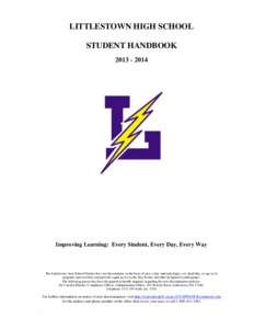LITTLESTOWN HIGH SCHOOL STUDENT HANDBOOK[removed]