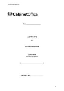 Contract for Services  CabinetOffice Date ______________________[removed]THE CLIENT]