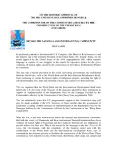 Reparations / Central America / Guatemala / Rabinal / Río Negro Massacre / ADIVIMA / Chixoy Hydroelectric Dam / Geography of Guatemala