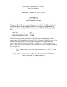 Offshore finance / Robert B. Anderson / Dwight D. Eisenhower / Panama Canal / Robert Anderson / Military personnel / Civil awards and decorations / Government