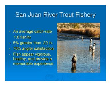 San Juan River Trout Fishery • • • •