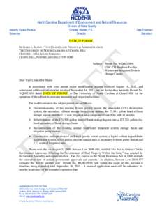 North Carolina Department of Environment and Natural Resources Beverly Eaves Perdue Governor Division of Water Quality Charles Wakild, P.E.
