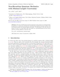 Symmetry, Integrability and Geometry: Methods and Applications  SIGMA[removed]), 083, 7 pages Non-Hermitian Quantum Mechanics with Minimal Length Uncertainty?