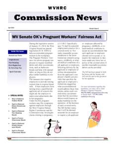 WVHRC  Commission News April[removed]Volume 4 Issue 4