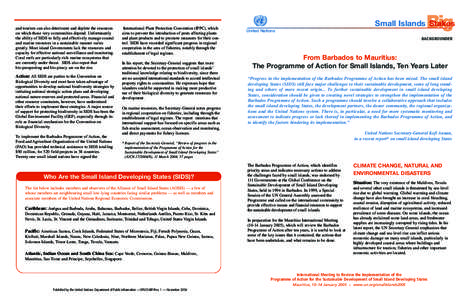 Island countries / Development / Geography / Small Island Developing States / Environmental economics / Barbados Programme of Action / Alliance of Small Island States / Biodiversity / Adaptation to global warming / Environment / Earth / Economic development