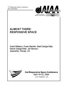 2nd Responsive Space Conference RS2[removed]