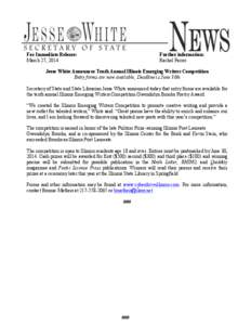 For Immediate Release: March 27, 2014 Further information: Rachel Farrer