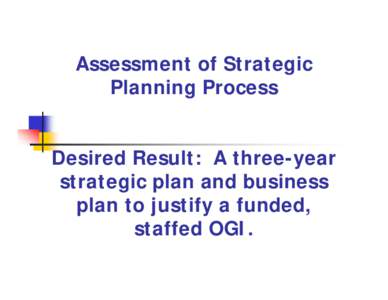 Microsoft PowerPoint - Assessment of Strategic Planning Process