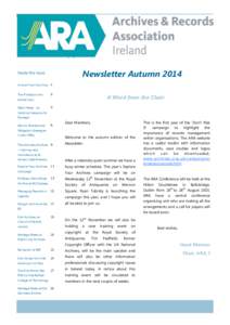 Newsletter Autumn[removed]Newsletter Date Newsletter Autumn 2014