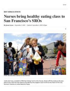 Local  BAY AREA & STATE Nurses bring healthy eating class to San Francisco’s SROs