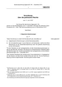 Gesetzessammlung Appenzell I. Rh. – Dezember[removed]Verordnung