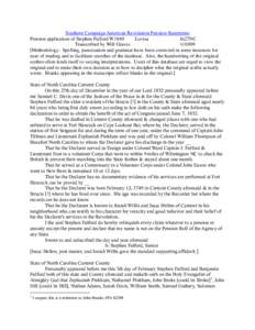 Southern Campaign American Revolution Pension Statements Pension application of Stephen Fulford W1849 Lovisa fn27NC Transcribed by Will Graves[removed]