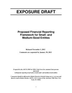 EXPOSURE DRAFT  Proposed Financial Reporting Framework for Small- and Medium-Sized Entities