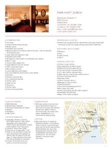 Park Hyatt Zurich Fact Sheet