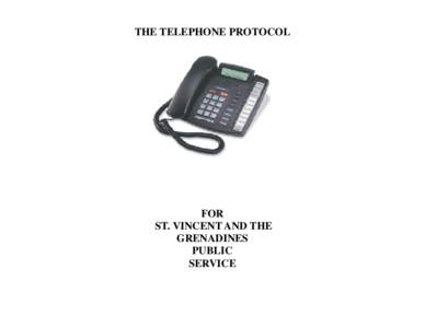 THE TELEPHONE PROTOCOL  FOR ST. VINCENT AND THE GRENADINES PUBLIC