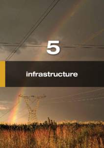 Rainbow over Eskom transmission lines. Orange Free state, South Africa
