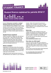 sound advice on  STUDENT FINANCE Student finance explained for parentsIs your child going to university or college?