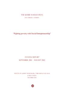 The Kembé Foundation KVKSomeren “Fighting poverty with Social Entrepreneurship”  ANNUAL REPORT