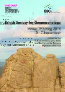DISCOVER WITH PLYMOUTH UNIVERSITY  British Society for Geomorphology