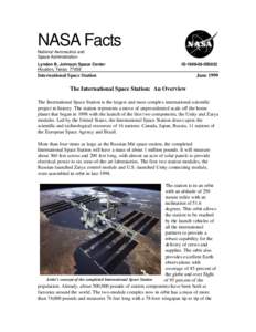 NASA Facts National Aeronautics and Space Administration Lyndon B. Johnson Space Center Houston, Texas 77058