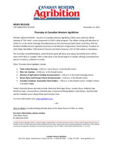 NEWS RELEASE  FOR IMMEDIATE RELEASE November 14, 2013