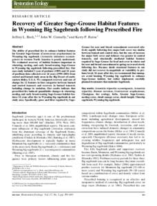Recovery of Greater Sage-Grouse Habitat Features in Wyoming Big Sagebrush following Prescribed Fire